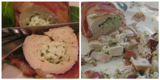 goat-cheese stuffed chicken breast wrapped in pancetta