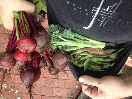 beets, broccoli, and beans