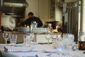 A view of the chef hard at work before the feasting begins
