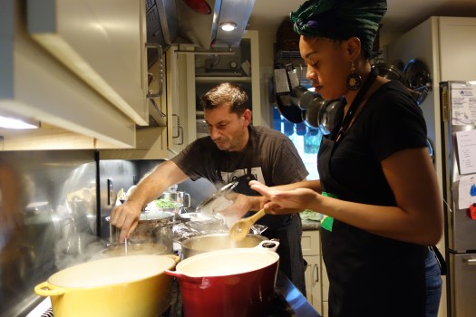 Daniel and Keyla cooking for a "Dinner with Daniel"