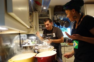 Daniel and Keyla cooking