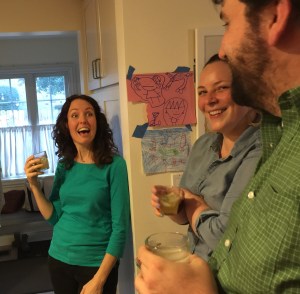 Enjoying cocktails (caipirinhas) before dinner