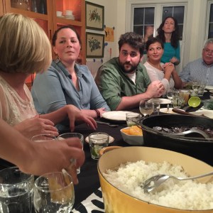 getting ready to eat family style