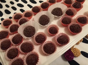 Brigadeiros, sometimes also called "negrinhos"