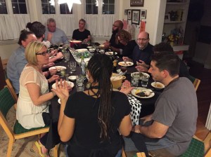 Eating all together at a "Dinner with Daniel"