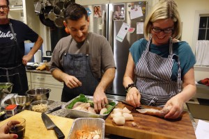 Preparing the monkfish